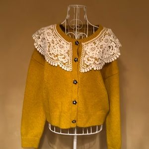 Maeve Mustard color cardigan